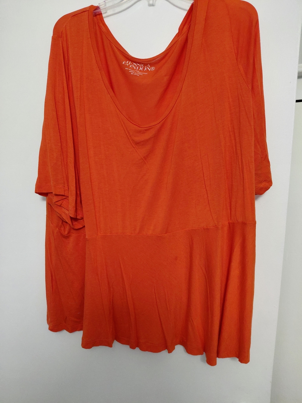 Jessica London Orange Short-Sleeve Scoop Neck Top